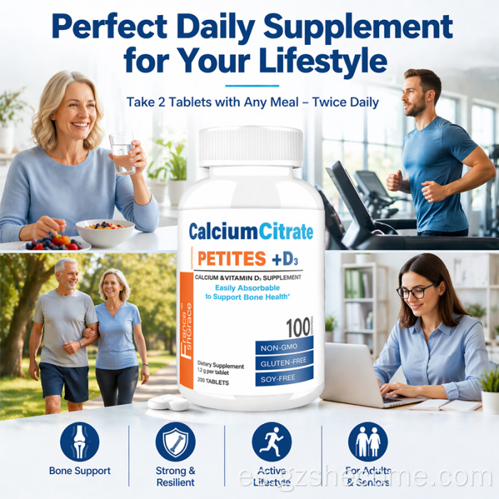 Shecome Citrato De Calcio Vitamina D3 Tabletas Salud Ósea